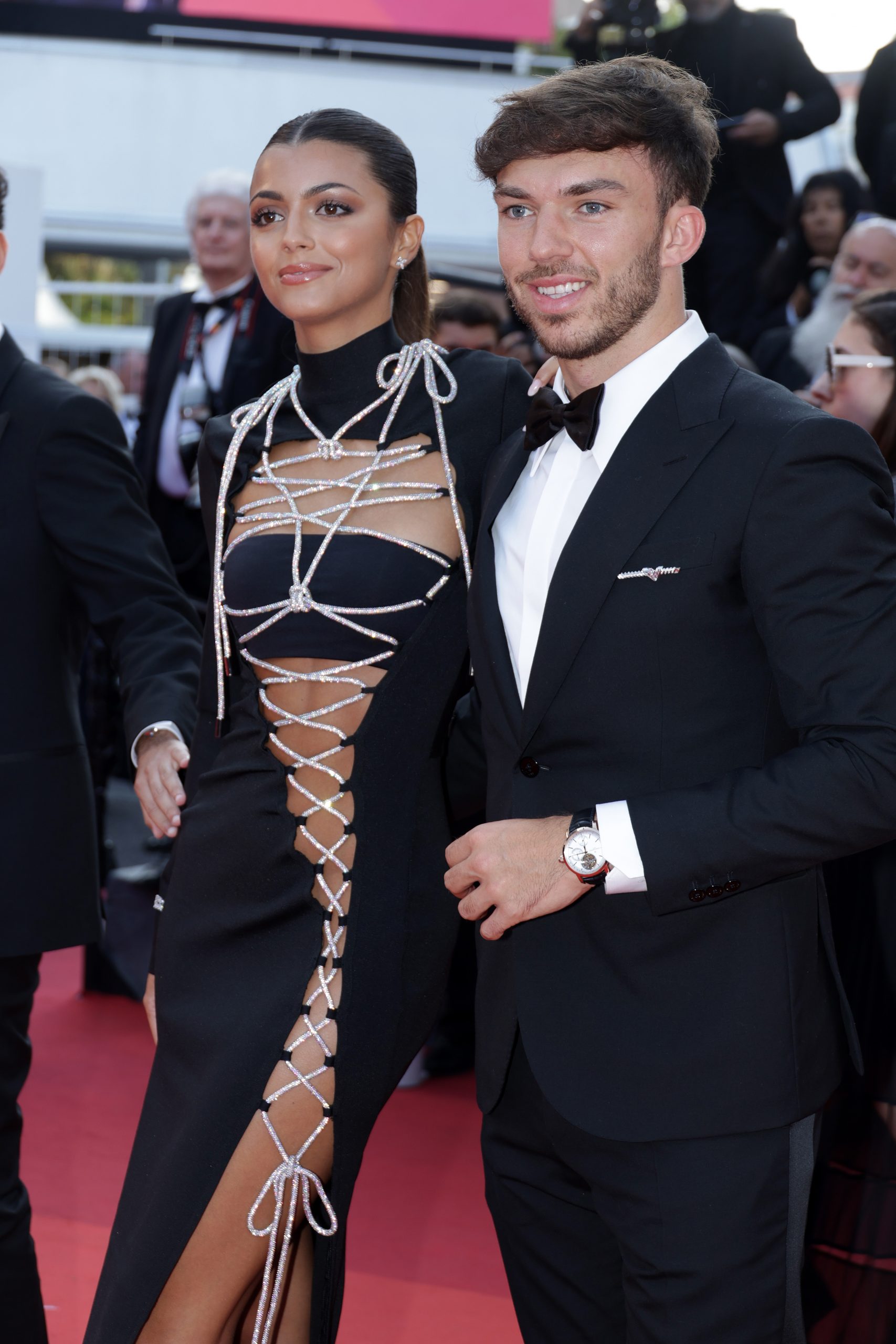 Pierre Gasly’s girlfriend Francisca Cerqueira Gomes stuns in cutout rope dress as she arrives in Cannes with F1 star