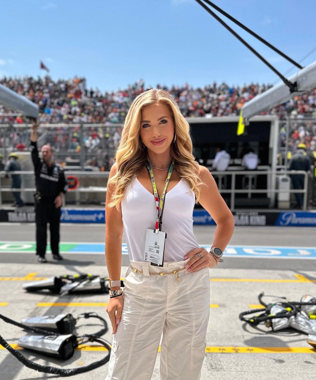Gracie Hunt shows Kansas City Chiefs colors with outfit at Montreal Grand Prix as the NFL heiress pays tribute to Dad