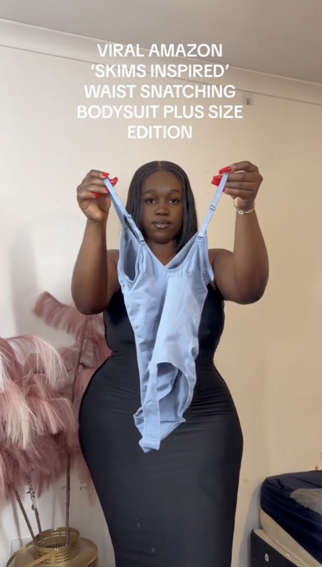 I’m plus-size and tried the viral Skims bodysuit dupe from Amazon in an L/XL – it made me look snatched
