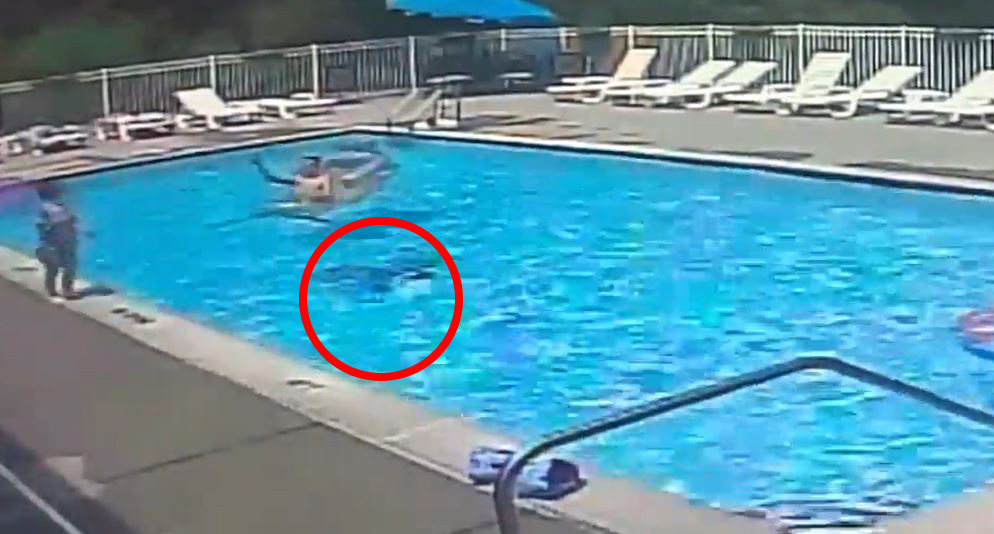 Urgent warning to parents after shocking video shows adults swimming past drowning boy, 7, as he sinks to bottom of pool
