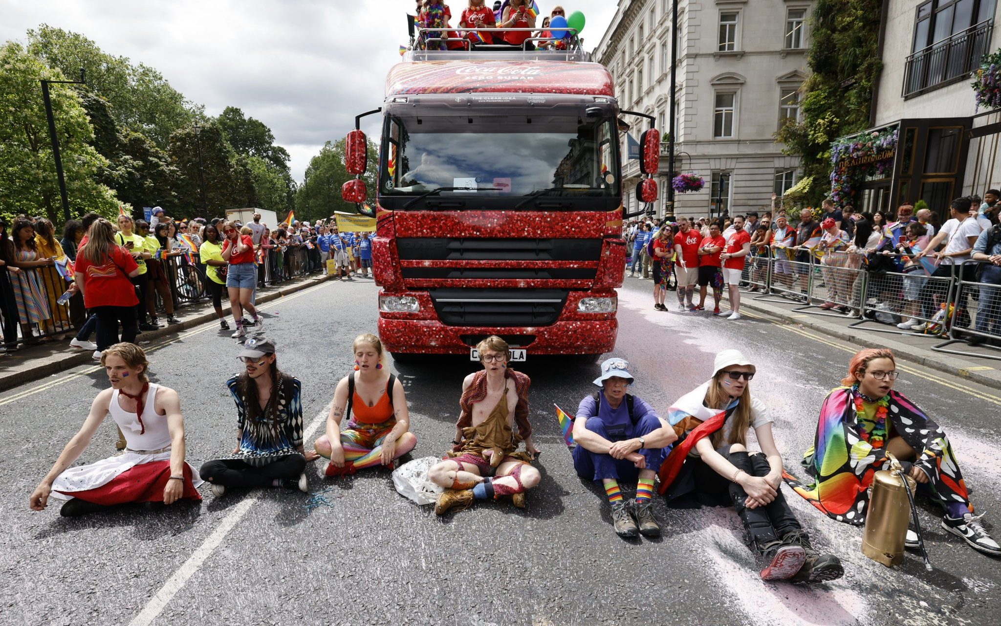 Watch: Just Stop Oil activists disrupt Pride parade in London