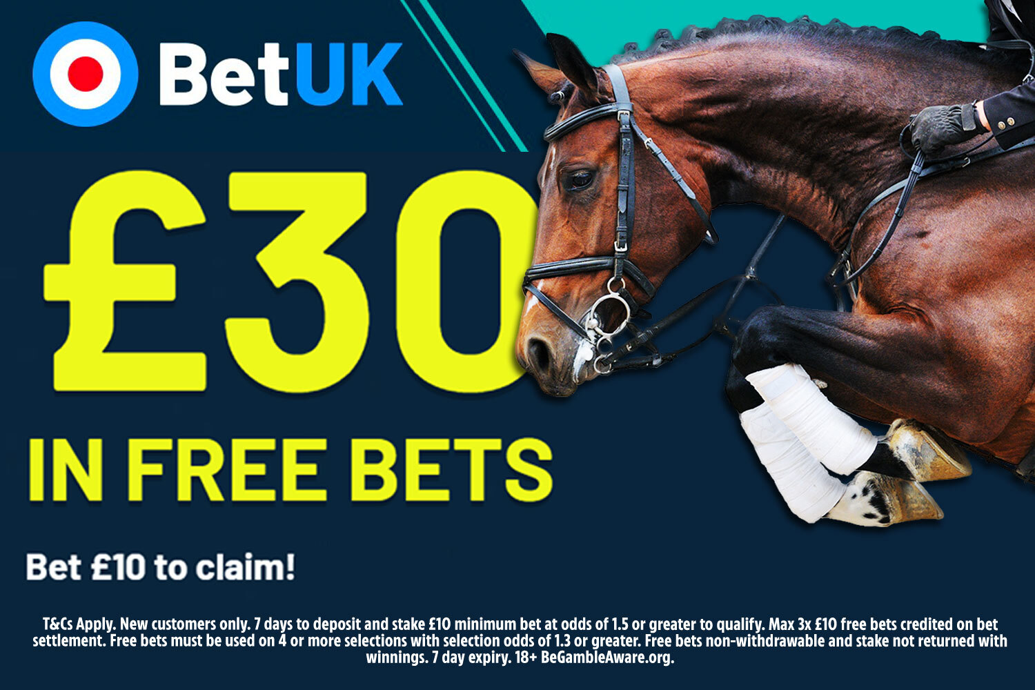Horse racing betting offer of the day: Get £30 in free bets to use today with Bet UK