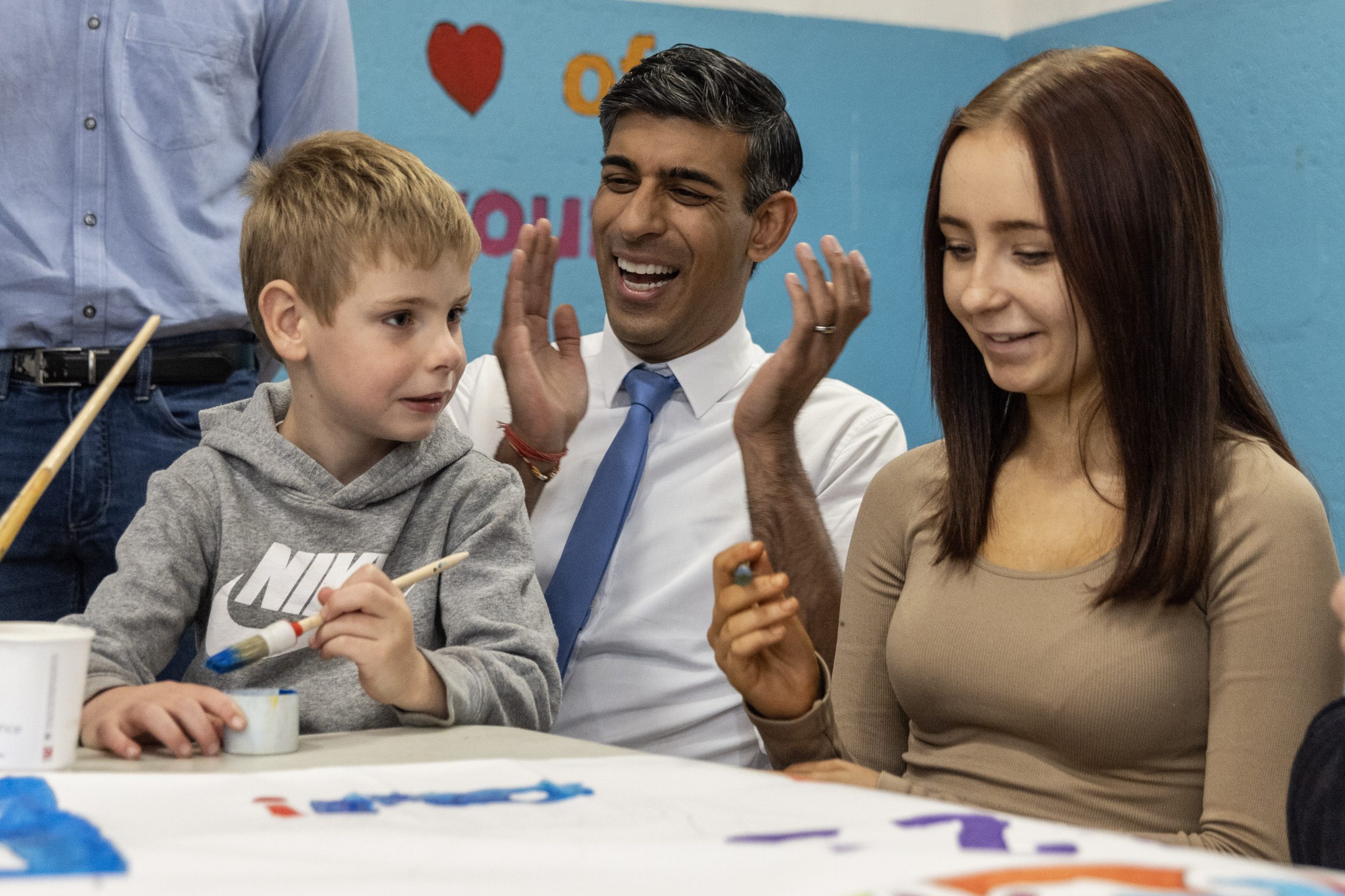 Rishi Sunak swaps pressures of high office and Tory faithful for a game of table football