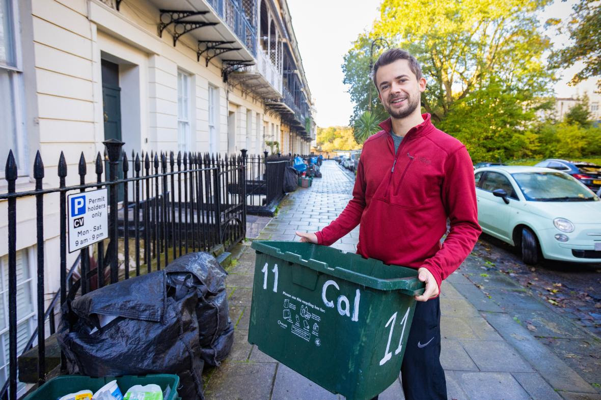 Our picturesque street puts out 13 bins… the road is littered with trash – it smells & binmen often leave it behind