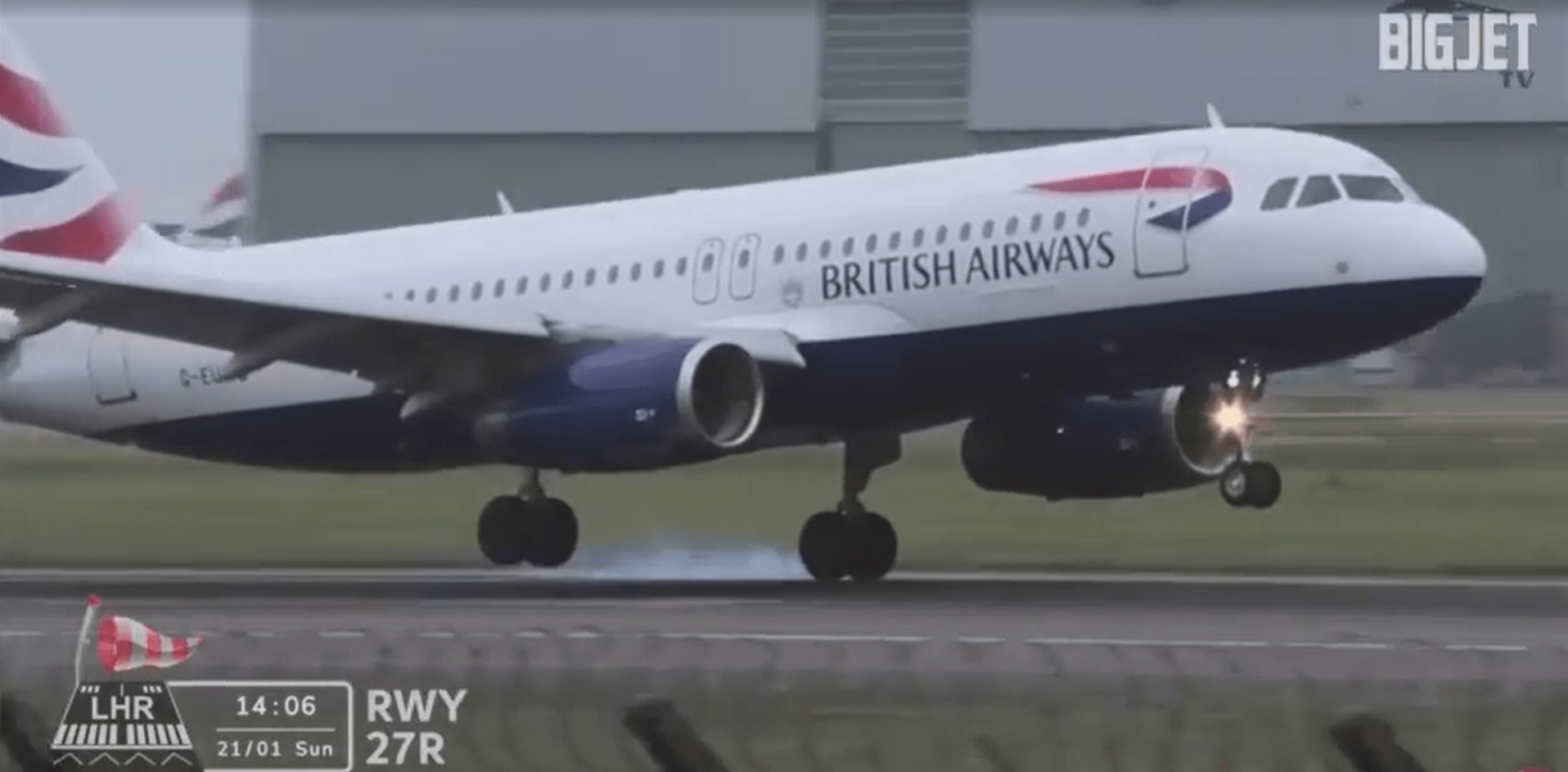 Terrifying moment British Airways flight aborts attempt to land at Heathrow Airport as plane battles Storm Isha winds