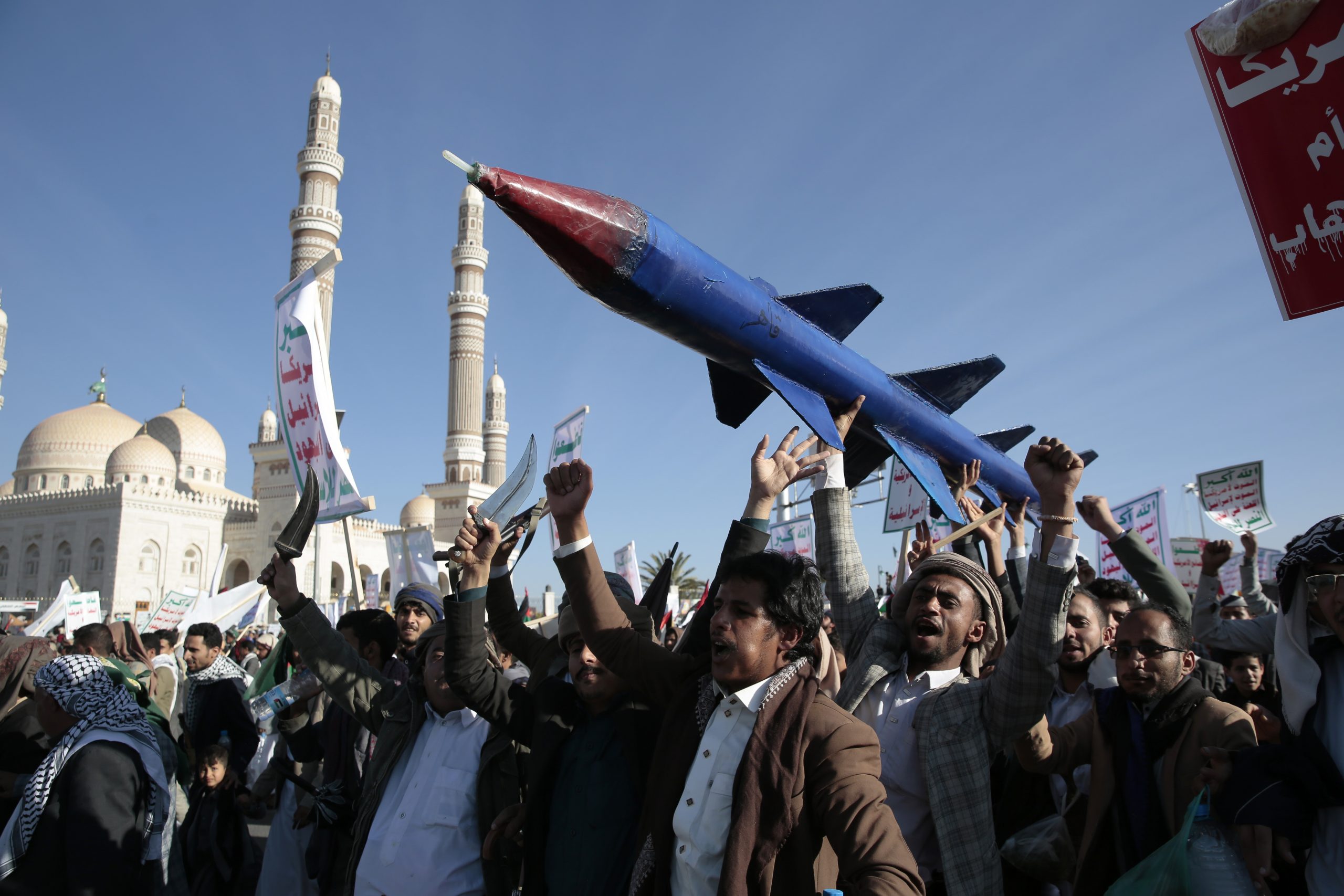 US blitz Iran-backed Houthi rebels’ anti-ship missile in Yemen as it posed ‘imminent threat’ to Navy ships in Red Sea