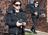 Coleen Rooney looks fresh-faced as she sports all-black workout gear on the way home from the gym