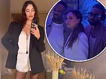 Alexa Chung puts on a leggy display in a sexy silk co-ord as she joins models Adwoa Aboah and Emily Ratajkowski at Victoria Beckham’s Mango launch event in Spain to celebrate her first foray onto the high street