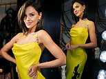 Eiza Gonzalez stuns in a bright yellow dress on the set of Drew Barrymore’s show to talk up her Guy Ritchie film The Ministry Of Ungentlemanly Warfare