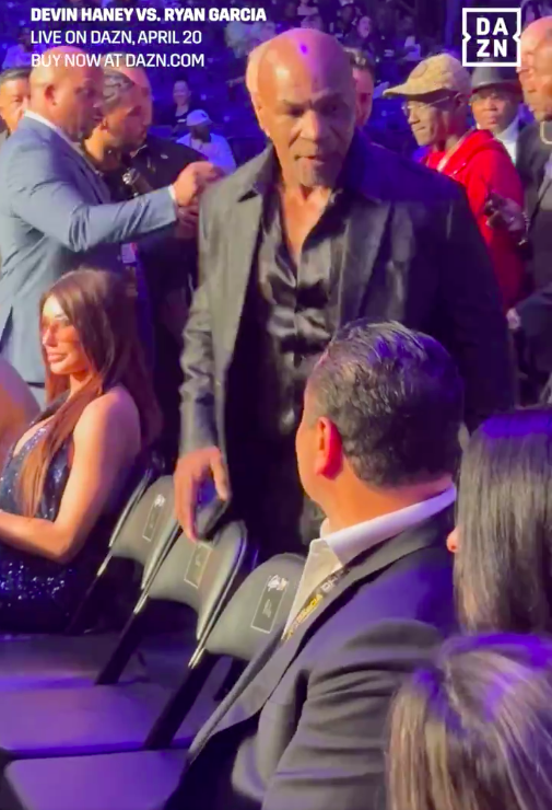 Mike Tyson takes ringside seat for Devin Haney vs Ryan Garcia as boxing icon, 57, ramps up training for Jake Paul fight