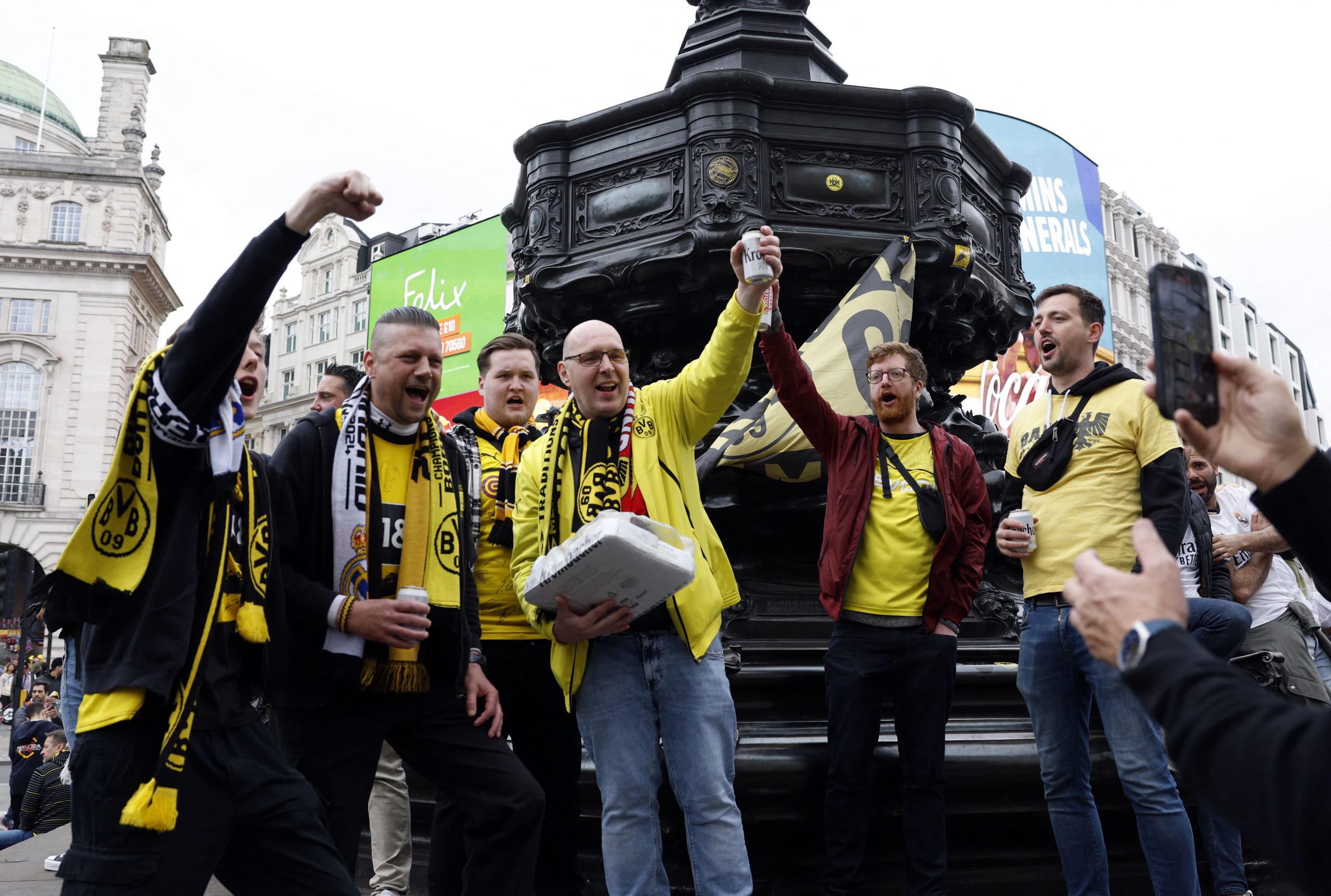 Dortmund and Real Madrid fans take over London as they get on the beers ahead of Champions League final at Wembley