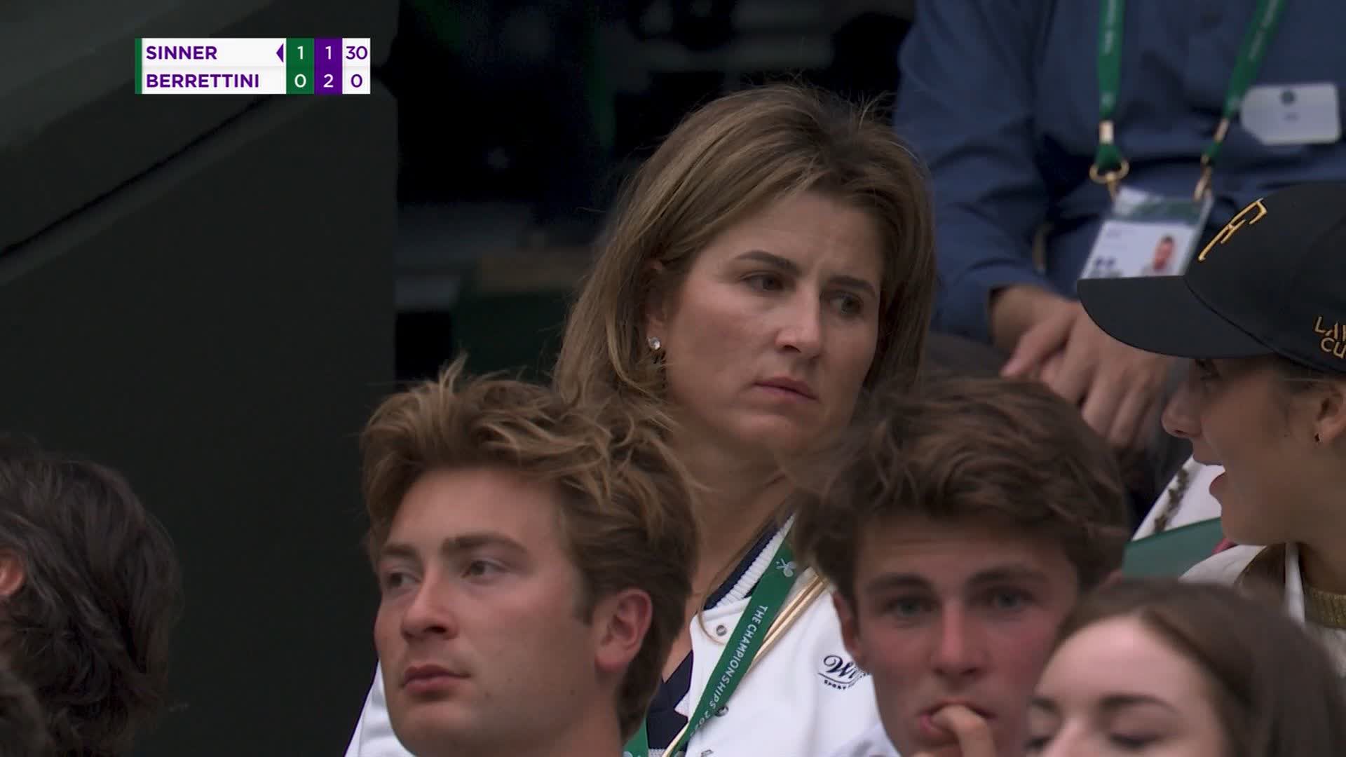 Tennis-mad Mirka Federer takes kids to watch shock Wimbledon clash without eight-time champion husband Roger