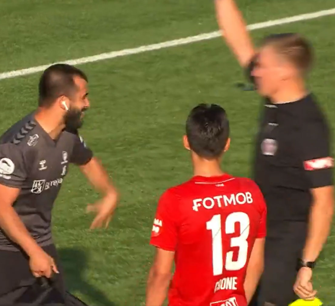 Watch never-before-seen moment PHYSIO gets red card in top-flight clash and leaves fans in disbelief