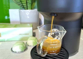 Nespresso’s pistachio vanilla coffee capsules are delicious over ice, and I can’t stop drinking them