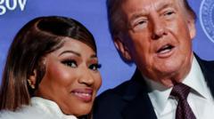 Nicki Minaj calls herself Trump’s ‘number one fan’ and shows off gold card visa