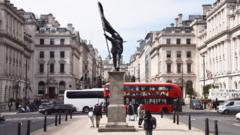 How did Banksy put up a statue in central London?