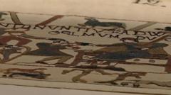 Bayeux Tapestry in ‘wonderful state’ after journey to London, French minister says