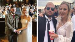 Newlyweds celebrate with thousands of Pitbull fans