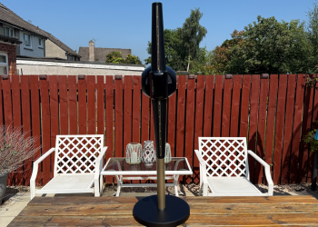 The Dimplex FlexBlade Multi-Directional Bladeless Fan looks like it’s part of a plane, but despite its propeller-like design it may struggle to cool your aircraft hangar